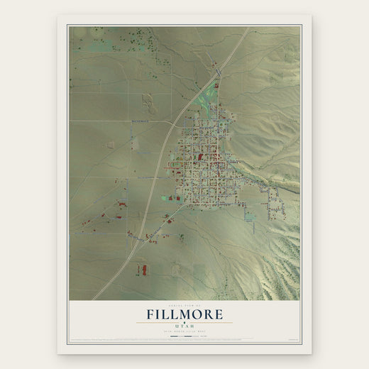 Fillmore, Utah map print, the full design