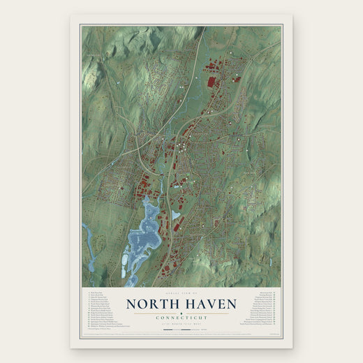 North Haven, Connecticut map print, the full design