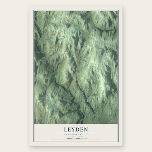 Leyden, Massachusetts map print, the full design