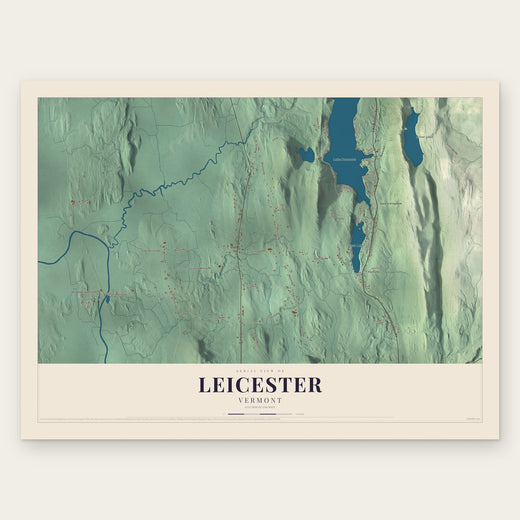 Leicester, Vermont map print, the full design