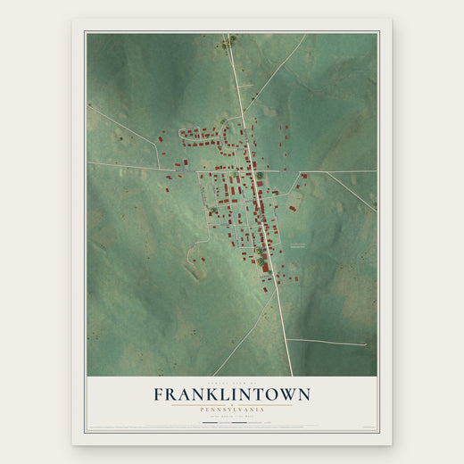 Franklintown, Pennsylvania map print, the full design