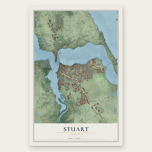 Stuart, Florida map print, the full design
