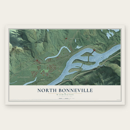 North Bonneville, Washington map print, the full design