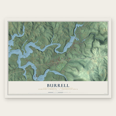 Burrell, Indiana County, Pennsylvania map print, the full design