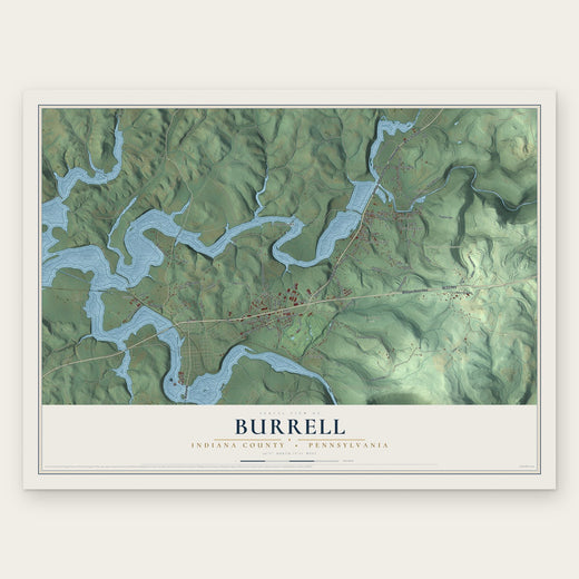Burrell, Indiana County, Pennsylvania map print, the full design
