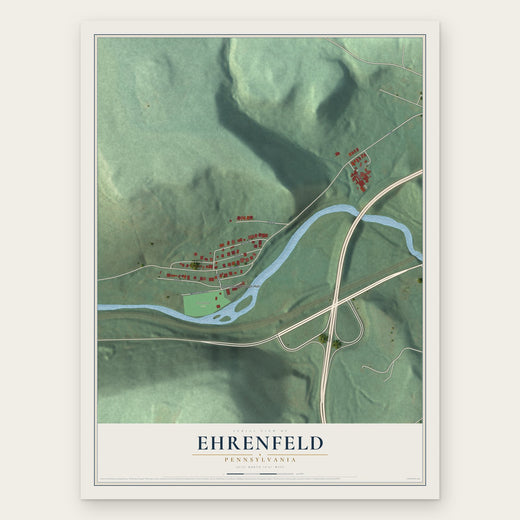 Ehrenfeld, Pennsylvania map print, the full design