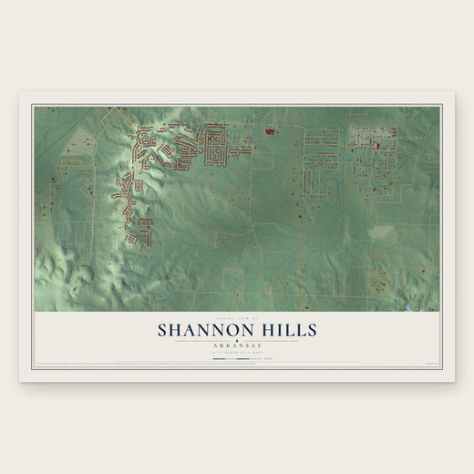 Shannon Hills, Arkansas map print, the full design