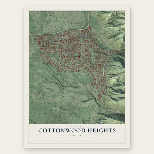 Cottonwood Heights, Utah map print, the full design