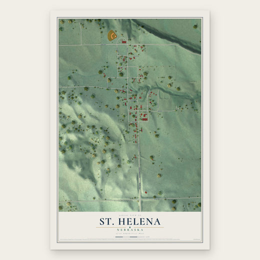 St. Helena, Nebraska map print, the full design