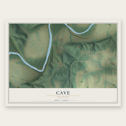 Cave, Missouri map print, the full design