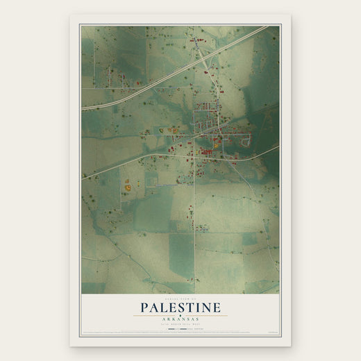 Palestine, Arkansas map print, the full design
