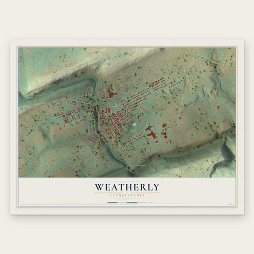 Weatherly, Pennsylvania map print, the full design