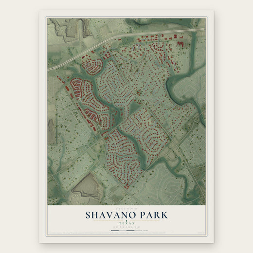 Shavano Park, Texas map print, the full design