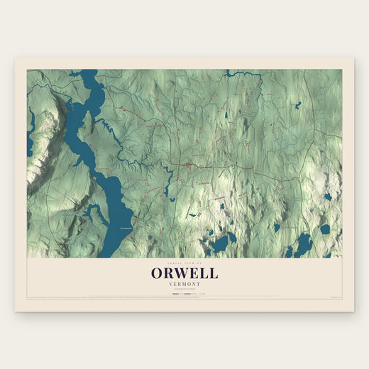 Orwell, Vermont map print, the full design