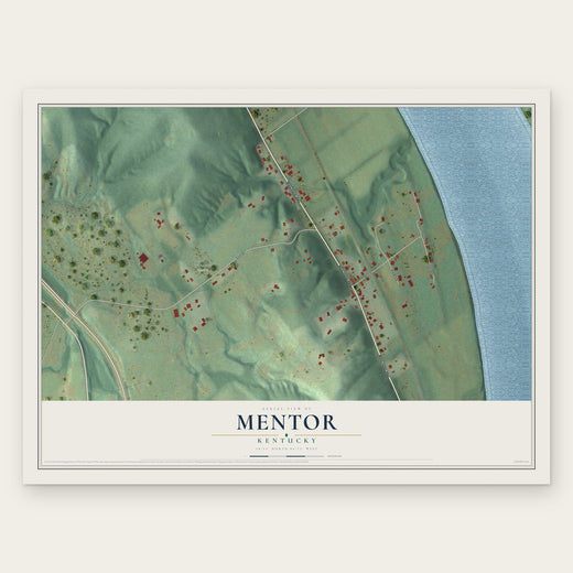 Mentor, Kentucky map print, the full design