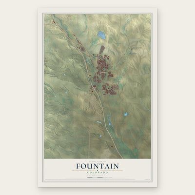 Fountain, Colorado map print, the full design