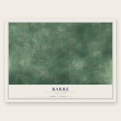 Barre, New York map print, the full design