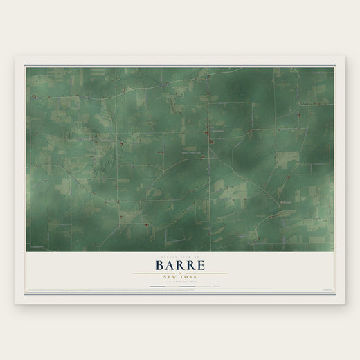 Barre, New York map print, the full design