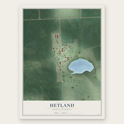 Hetland, South Dakota map print, the full design