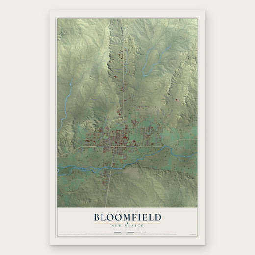 Bloomfield, New Mexico map print, the full design