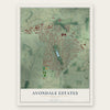 Avondale Estates, Georgia map print, the full design