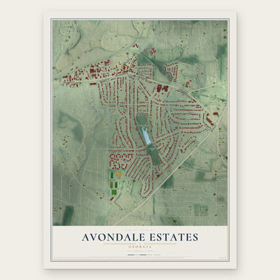 Avondale Estates, Georgia map print, the full design