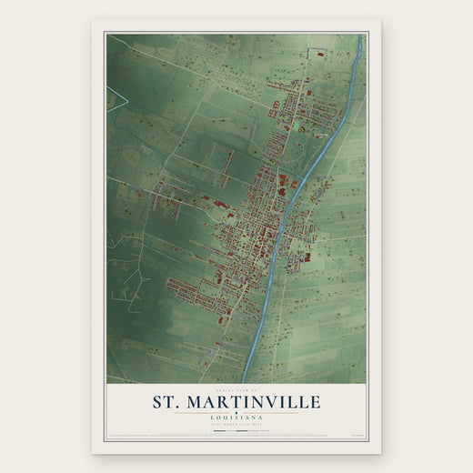St. Martinville, Louisiana map print, the full design