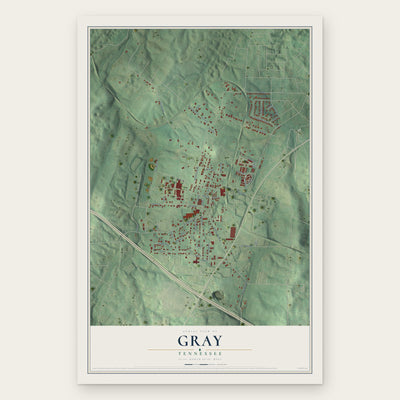 Gray, Tennessee map print, the full design