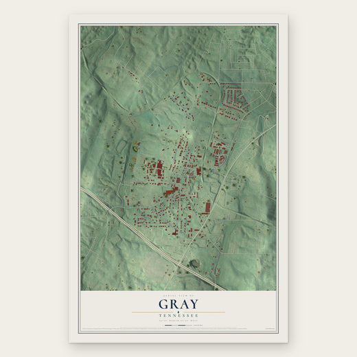 Gray, Tennessee map print, the full design