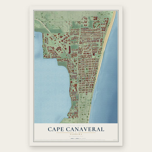 Cape Canaveral, Florida map print, the full design
