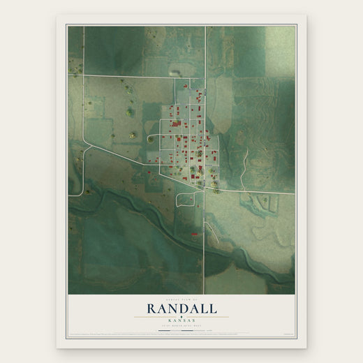 Randall, Kansas map print, the full design