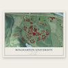 Binghamton University, New York map print, the full design