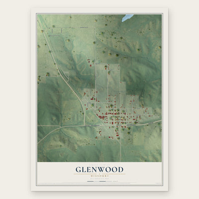 Glenwood, Missouri map print, the full design