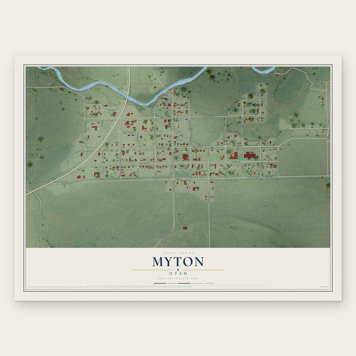 Myton, Utah map print, the full design