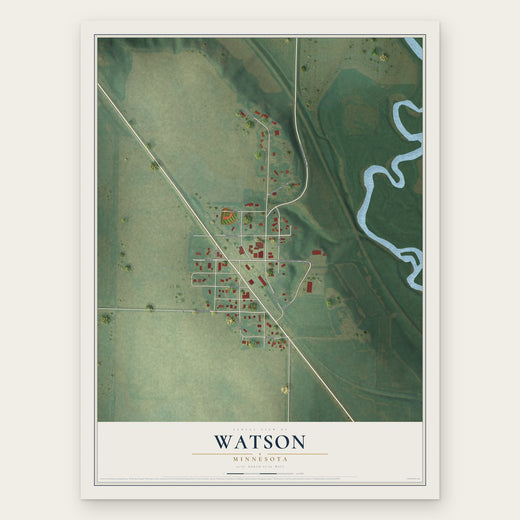 Watson, Minnesota map print, the full design