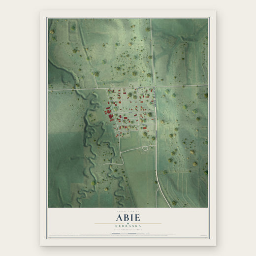 Abie, Nebraska map print, the full design