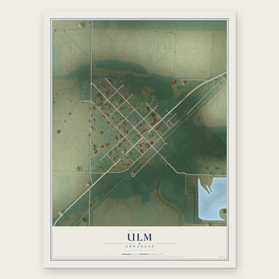 Ulm, Arkansas map print, the full design