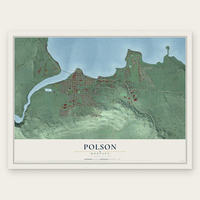 Polson, Montana map print, the full design