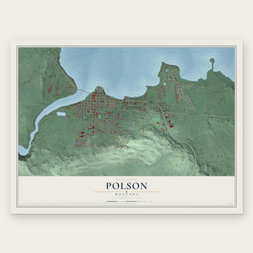 Polson, Montana map print, the full design