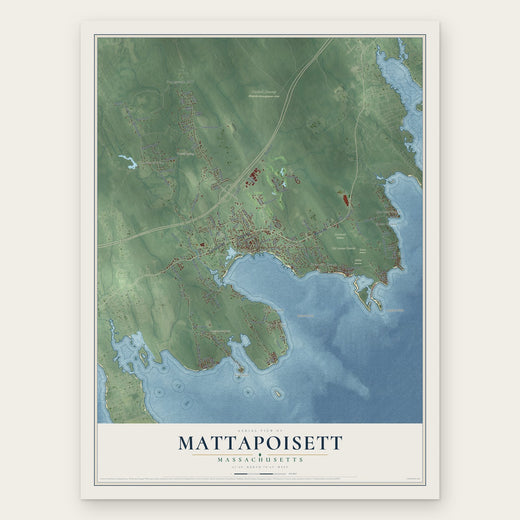Mattapoisett, Massachusetts map print, the full design
