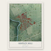 Shipley Hill, Maryland map print, the full design