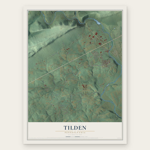 Tilden, Pennsylvania map print, the full design