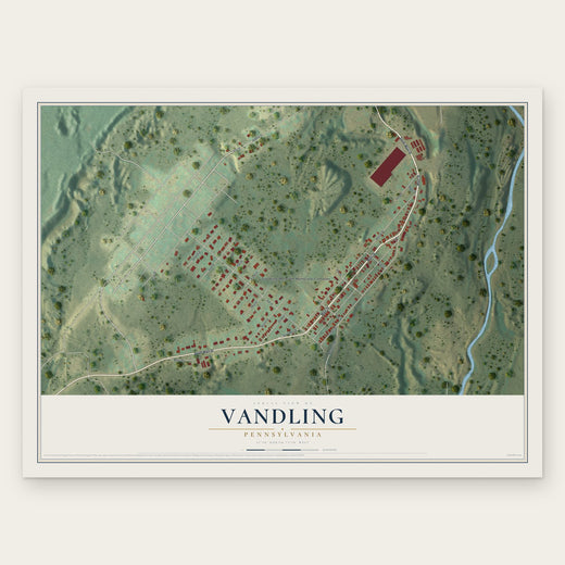 Vandling, Pennsylvania map print, the full design
