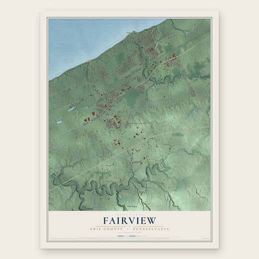 Fairview, Erie County, Pennsylvania map print, the full design