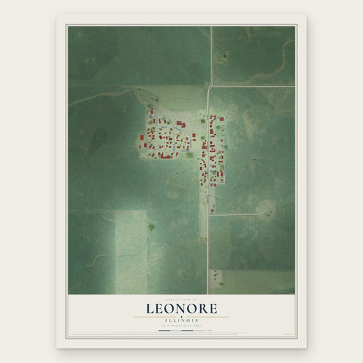 Leonore, Illinois map print, the full design