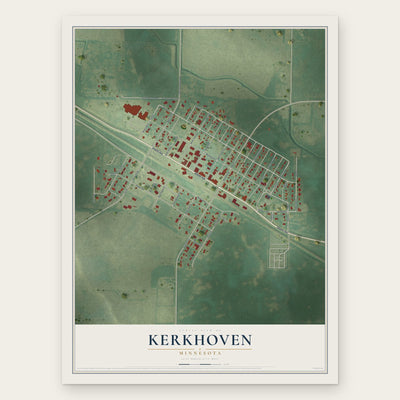 Kerkhoven, Minnesota map print, the full design
