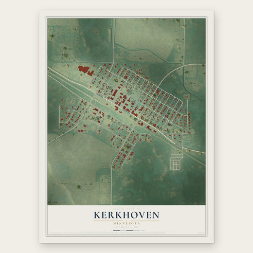Kerkhoven, Minnesota map print, the full design