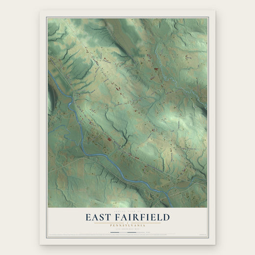 East Fairfield, Pennsylvania map print, the full design