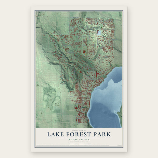 Lake Forest Park, Washington map print, the full design