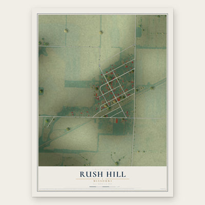 Rush Hill, Missouri map print, the full design